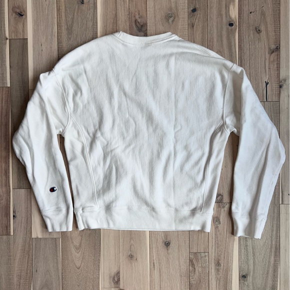 Champion Women's Reverse Weave Crewneck Pullover Sweater White Size M - Picture 3 of 6